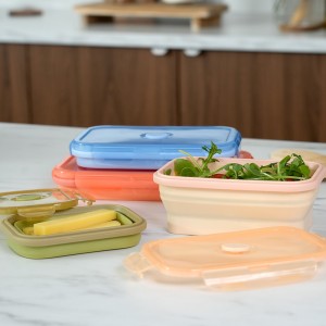 Lot de 4 boîtes de conservation hermétiques et pliables en silicone Équilibre